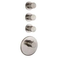 FIMA|Carlo Frattini Spillo Steel Смеситель для душа встроенный, термостатический, 3 запорных вентиля, внешняя часть, цвет INOX