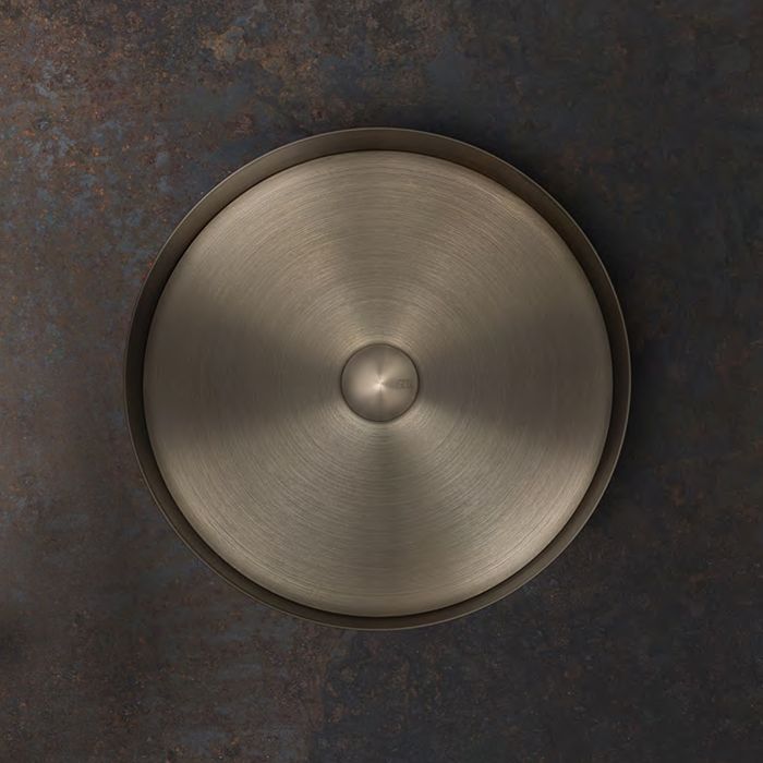 GESSI 316 Раковина Ø400 мм., для установки на столешницу, без перелива, нержавеющая сталь, цвет Warm bronze brushed PVD