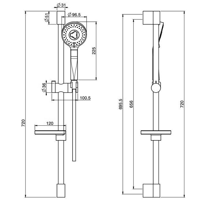 Душевой гарнитур, Fima Carlo Frattini, Sliding rail, размер штанги, мм-720, размер шланга, мм-1500, размер душевого диска, мм-96,5, форма лейки-круглая, количество режимов-3, с полочкой для мыла, цвет-хром Душевой гарнитур, Fima Carlo Frattini, Sliding rail, размер штанги, мм-720, размер шланга, мм-1500, размер душевого диска, мм-96,5, форма лейки-круглая, количество режимов-3, с полочкой для мыла, цвет-хром