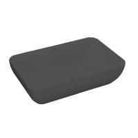 Kerama Marazzi Раковина PLAZA накладная 55,5*36,3*13,5см, без отв. под смеситель, без перелива, цвет черная матовая