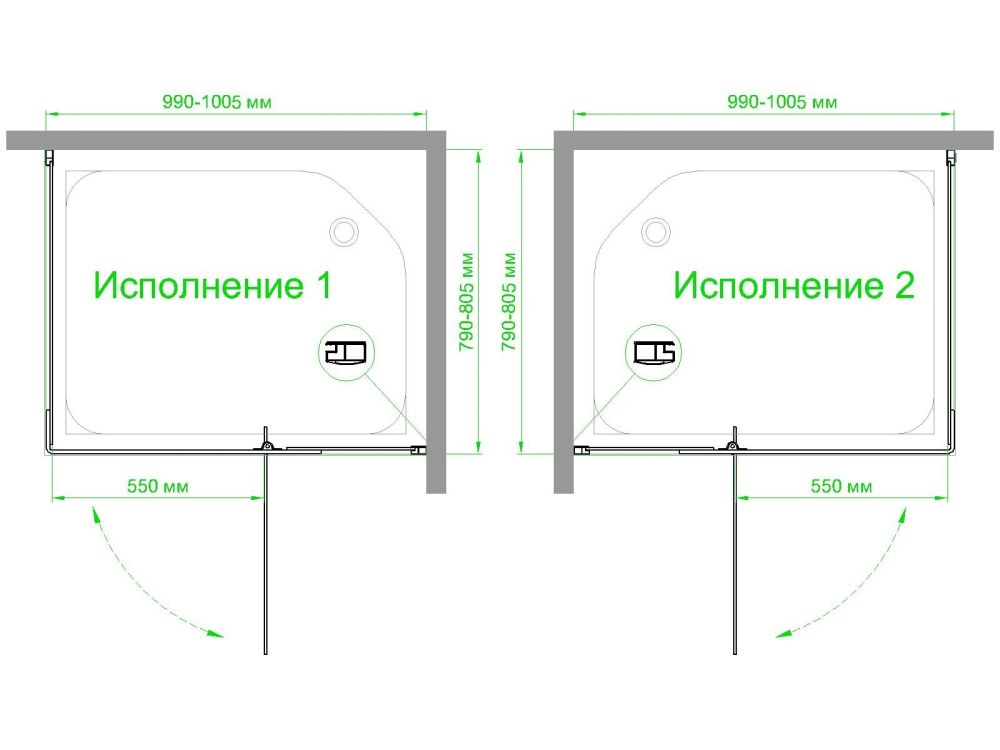 Душевой уголок Royal Bath  RB  HPVD-C-CH 100х80х200 (матовое), артикул RB8100HPVD-C-CH