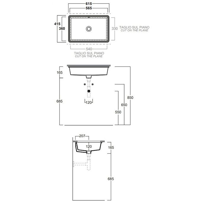 SIMAS Lavabi d'arredo Раковина под столешницу 56х36 см , цвет черный глянцевый
