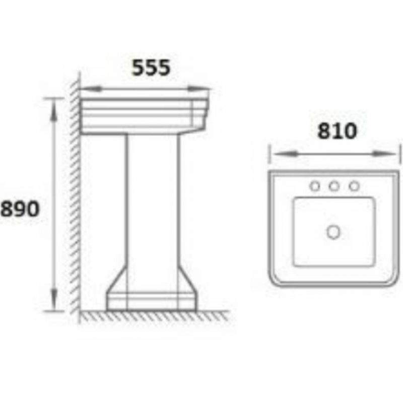 Раковина BOHEME с пьдесталом, 810мм, Vogue