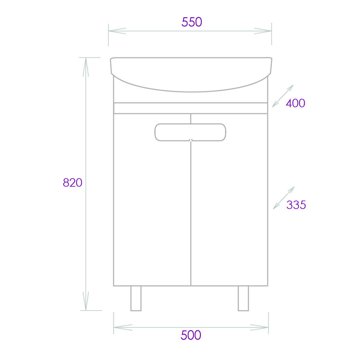 Тумба Onika Харпер 55 напольная, белая глянцевая (ум. Carina 55)