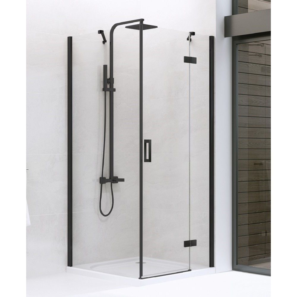 Душевое ограждение NEW TRENDY NEW RENOMA BLACK R 120x80x195 D-0208A/D-0110B (черный)