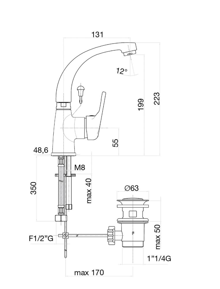 Смеситель для кухни Fiore MISTRAL 42CR4633, хром, артикул 42CR4633