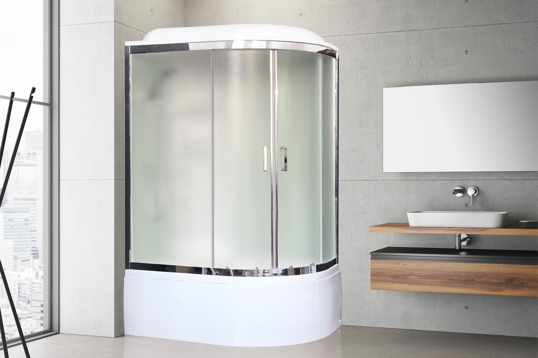 Душевая кабина Royal Bath RB 8120BK6-WC-CH (белое/матовое) левая Душевая кабина Royal Bath RB 8120BK6-WC-CH (белое/матовое) левая