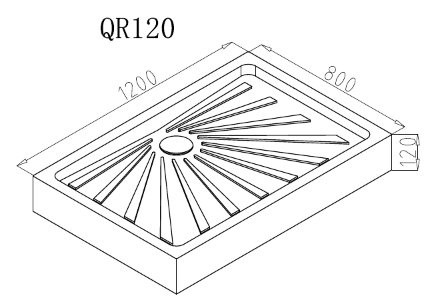 Поддон QR121 Cerutti SPA прямоугольный (120х80x12) Поддон QR121 Cerutti SPA прямоугольный (120х80x12)