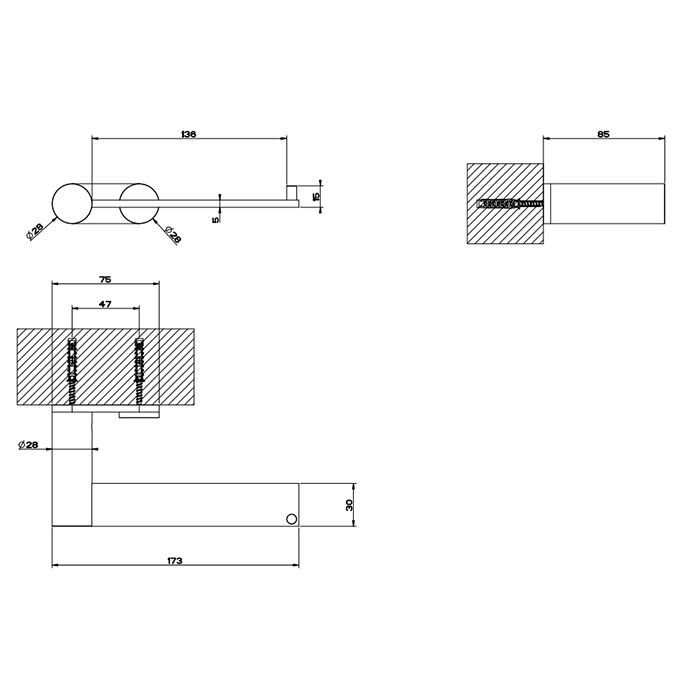GESSI 316 Держатель для туалетной бумаги вертикальный или горизонтальный, цвет: brushed black metal pvd