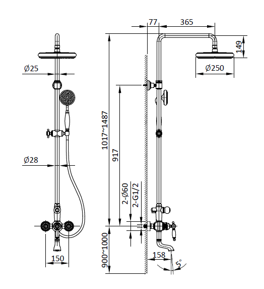 Душевая система Opera 030207 Br Opadiris