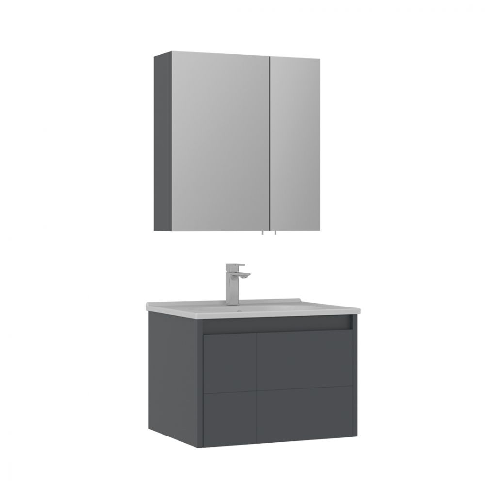 Тумба с раковиной ORKA Likya 65 подвесная, антрацит матовый