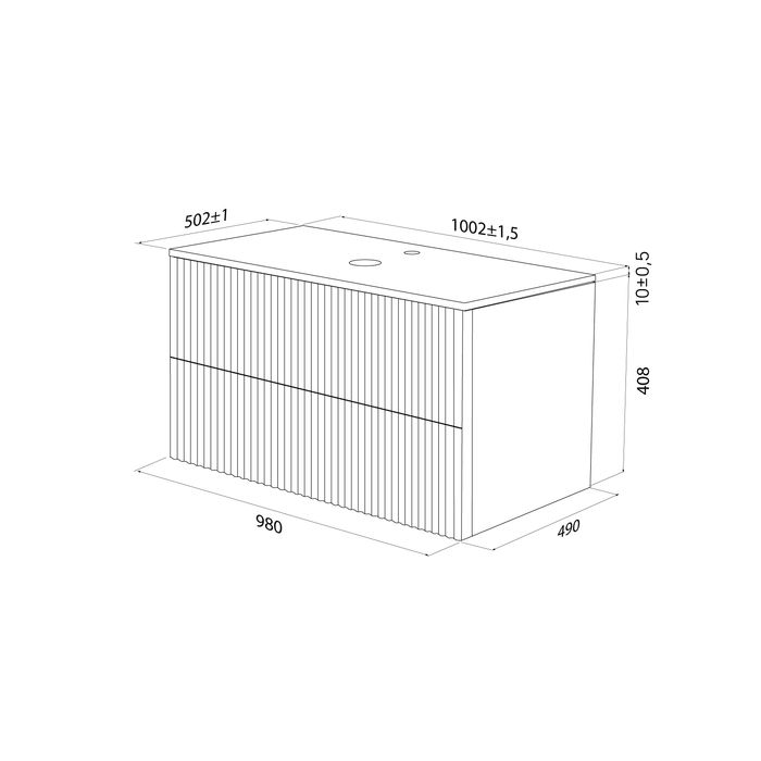 Тумба подвесная со столешницей IDDIS Aiger 100 см, белый (AIG10W0i95K), артикул AIG10W0i95K