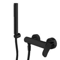 Fima Carlo Frattini Flo Смеситель для душа, настенный, с ручным душем, цвет: чёрный матовый Fima Carlo Frattini Flo Смеситель для душа, настенный, с ручным душем, цвет: чёрный матовый