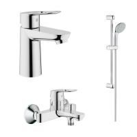 Готовый комплект для ванной комнаты GROHE Bauloop: набор смесителей и душевой гарнитур Tempesta Classic (121827)