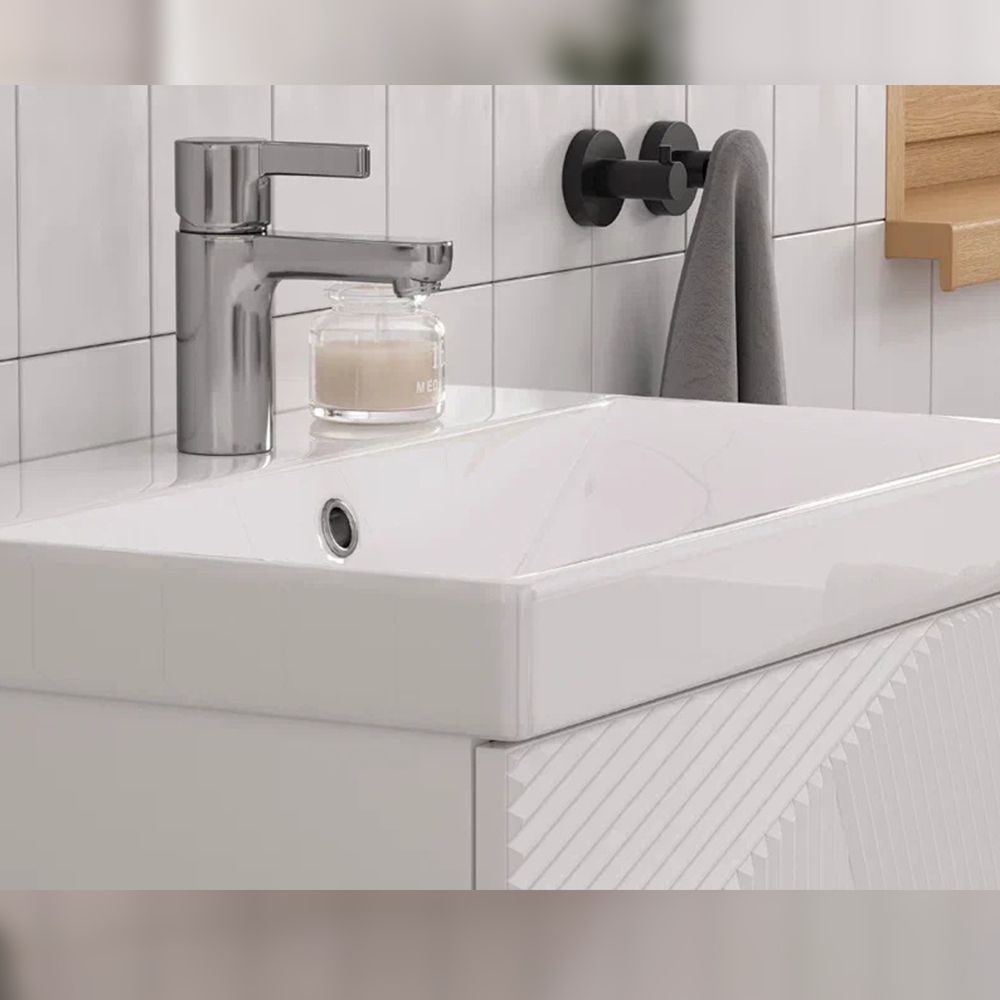 Тумба под раковину подвесная Velvex Edge tp.EDG.9696.60.1Y белый глянец, 60 см, артикул tp.EDG.9696.60.1Y белый глянец