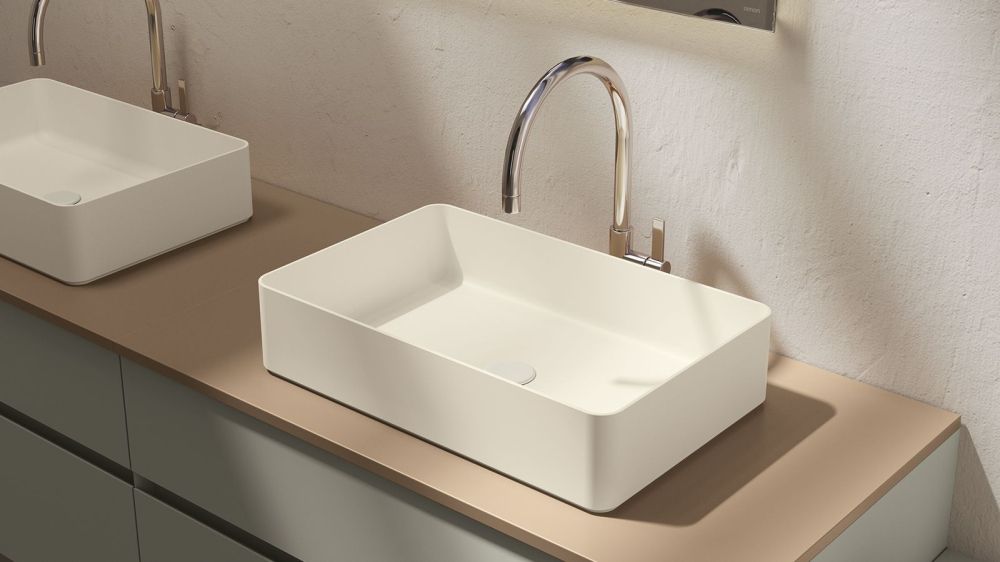 Zenon Volga, накладная раковина прямоугольной формы, 60х37х11,5 см, цвет белый матовый, артикул 4000.000.000.000.09372