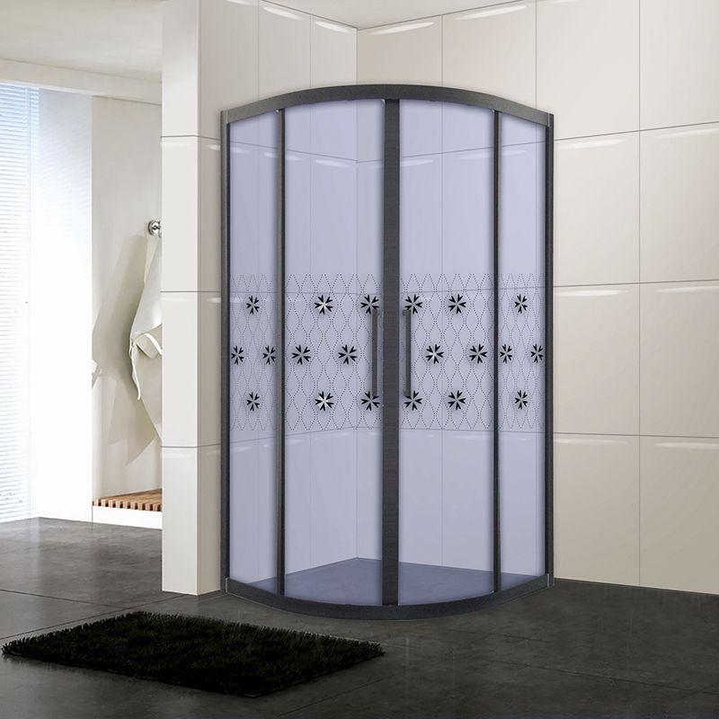 Душевой уголок Cerutti SPA Diva 100х100 профиль Черный стекло тонированное с рисунком Душевой уголок Cerutti SPA Diva 100х100 профиль Черный стекло тонированное с рисунком