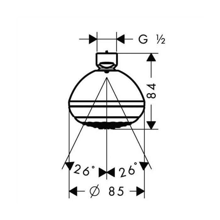 HG Crometta 85 Верхний душ d85мм, G1/2, 1jet, Green 6л/мин, шарнирное соединение,  цвет: хром HG Crometta 85 Верхний душ d85мм, G1/2, 1jet, Green 6л/мин, шарнирное соединение,  цвет: хром