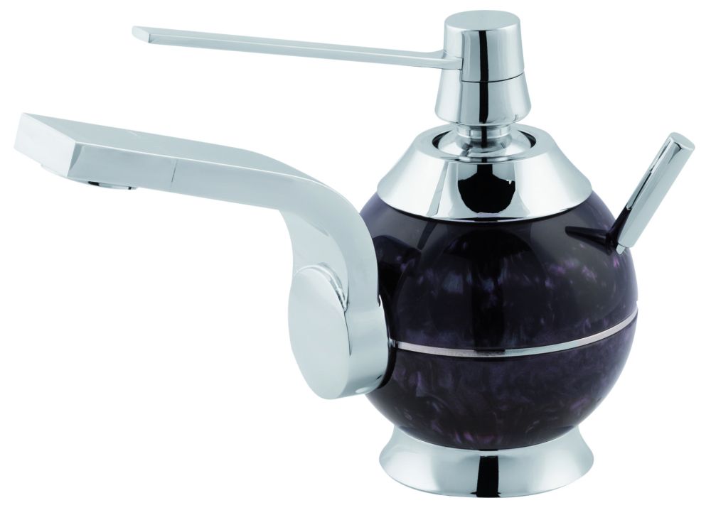 Mariner Perle, однорычаж. смеситель для рак. с загнутым носом с дон. клапаном, цвет черный жемчуг
