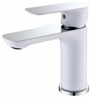 Смеситель ABBER Weiss Insel AF8010W для раковины, белый-хром Смеситель ABBER Weiss Insel AF8010W для раковины, белый-хром