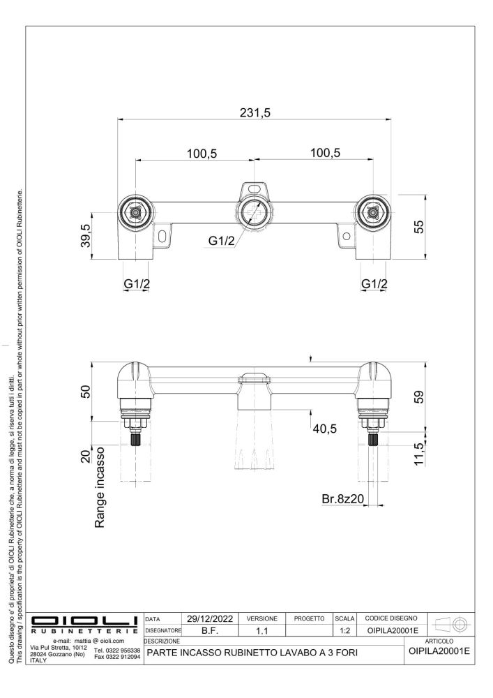 Oioli, внутренняя часть к смесителю Como/Navona/Micro70 и 80/5TH Avenue, для раковины из стены на 3 отверстия