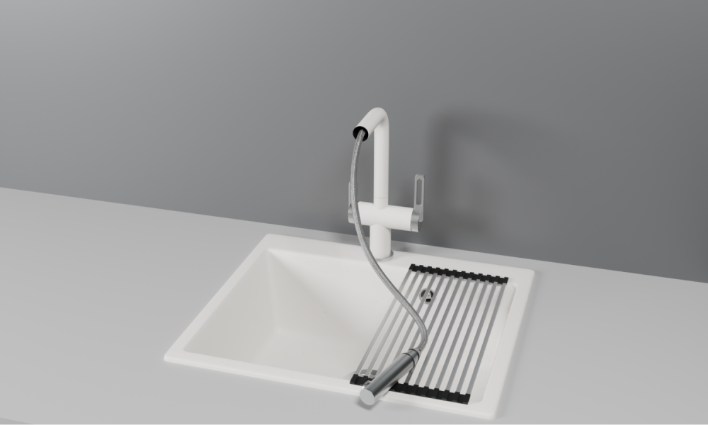 Смеситель для кухни GRANULA с выдвижным изливом и подключением к фильтру (8170, АРКТИК (БЕЛЫЙ)), артикул 8170, АРКТИК (БЕЛЫЙ)