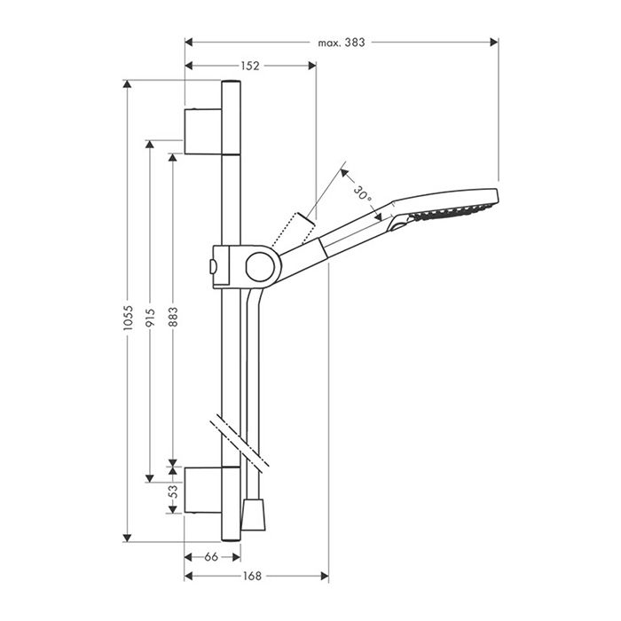 AX Uno² Душевой гарнитур (ручной душ 3jet + штанга + держаель для душа), цвет: хром AX Uno² Душевой гарнитур (ручной душ 3jet + штанга + держаель для душа), цвет: хром