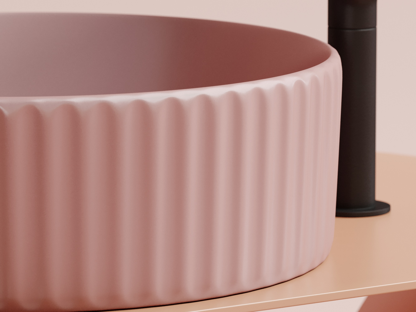 Умывальник чаша накладная круглая (цвет Розовый Матовый) Элемент (Element) 360x360x115мм, артикул CN6057MP