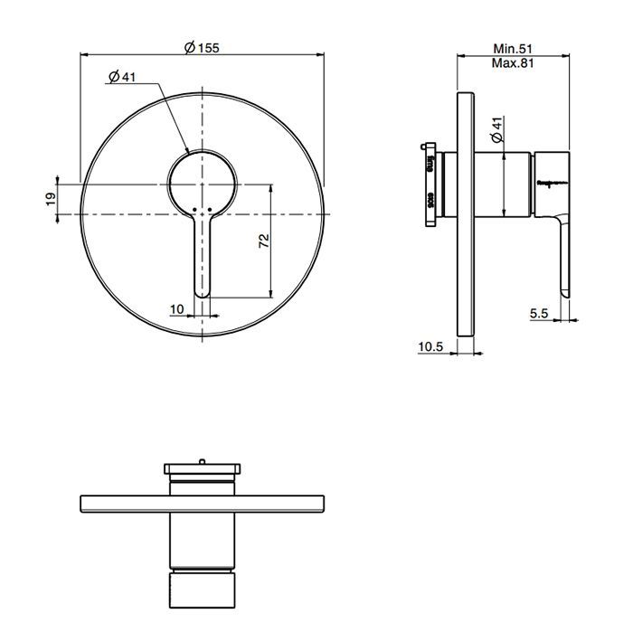 Fima Carlo Frattini Snap Смеситель для душа, встраиваемый, цвет: чёрный матовый Fima Carlo Frattini Snap Смеситель для душа, встраиваемый, цвет: чёрный матовый