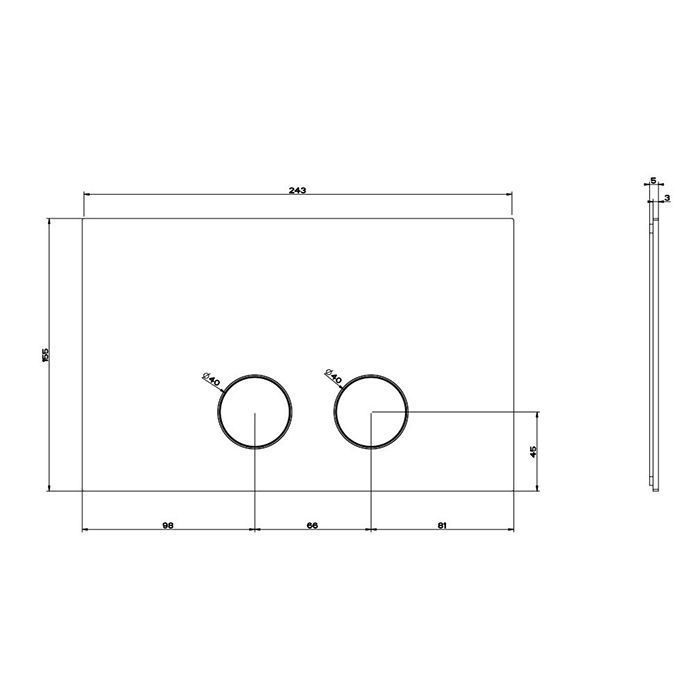 GESSI Клавиша смыва для унитаза, двойная, для систем инсталляций Geberit Sigma8 и Sigma12, цвет черный матовый