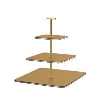 ADJ Сервировочная стойка, 30x30xH35 см.,ручка "Т", цвет: горчица, фурнитура золото