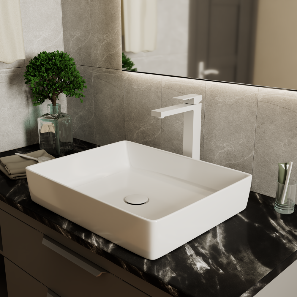 Смеситель для раковины DK высокий матовый белый Bayern.Liszt (DA1512008), артикул DA1512008