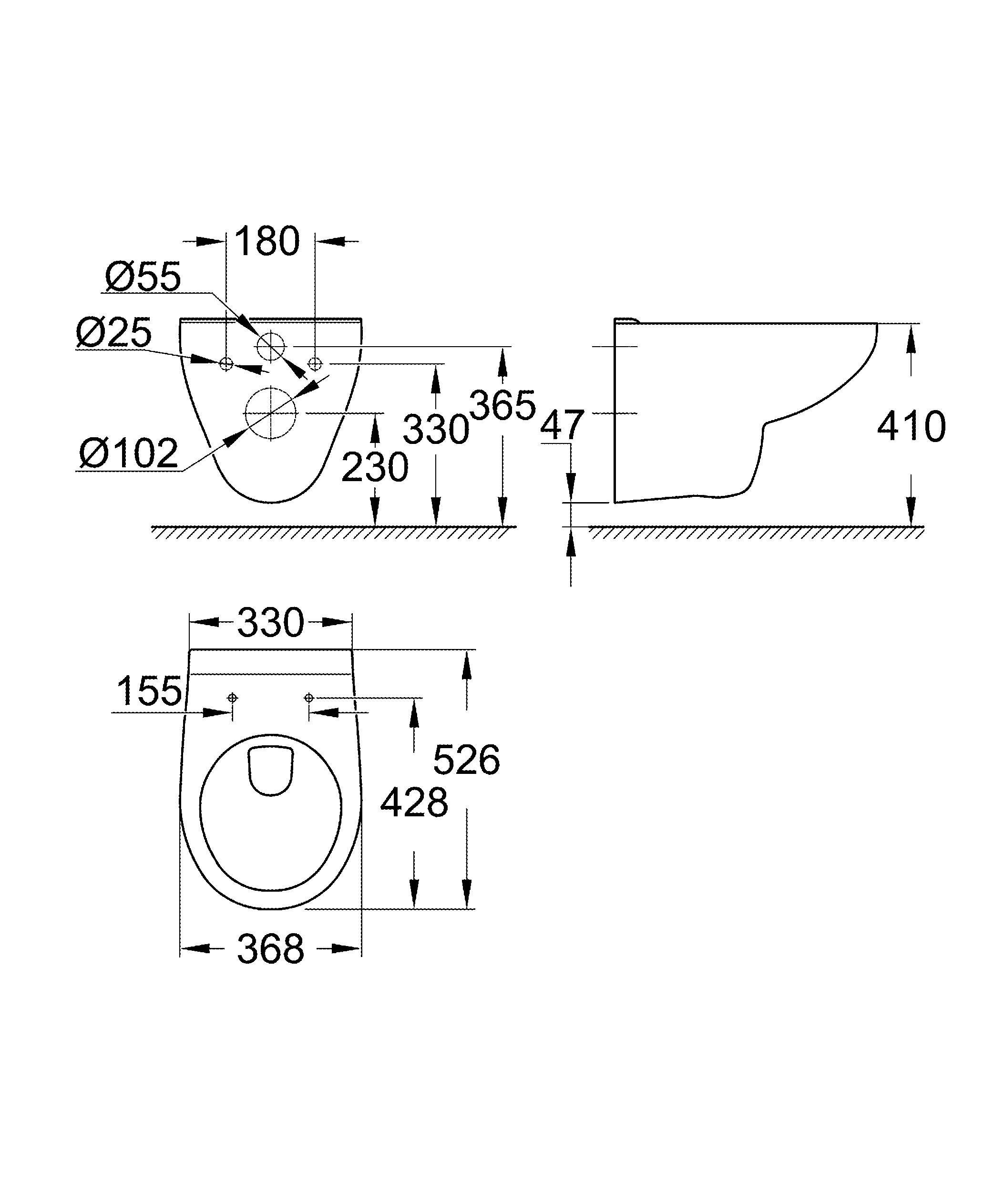 Унитаз подвесной GROHE Bau Ceramic, альпин-белый (39491000) Унитаз подвесной GROHE Bau Ceramic, альпин-белый (39491000)