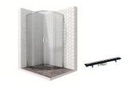 Душевой уголок Ambassador Queen 11011102-PR3, полукруглый, линейный трап, 100х100