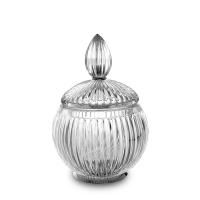 3SC Elegance Баночка универсальная, D=12/h18 см, с крышкой, настольная, цвет: прозрачный хрусталь/хром 3SC Elegance Баночка универсальная, D=12/h18 см, с крышкой, настольная, цвет: прозрачный хрусталь/хром