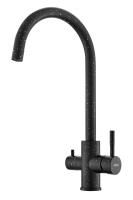 Смеситель для кухни, Granite Black, с подключением к фильтру R-излив, артикул: GR 04 B