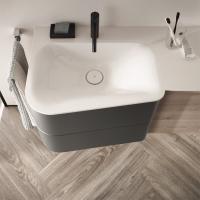 BurgBad Badu База подвесная с умыв. из минер литья 920х510х492 мм, левое расположение (раковина слева) столешница, 2 ящика,1 дверка