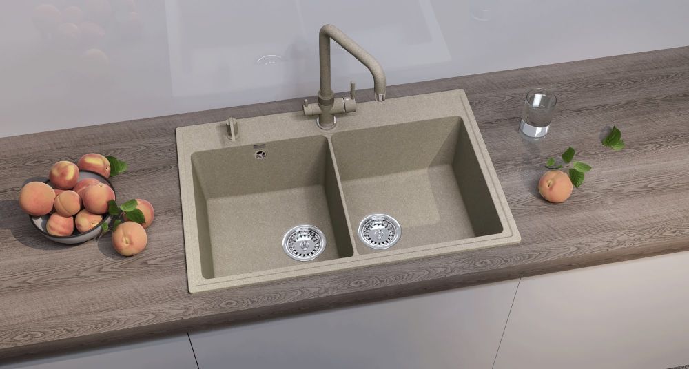 Кухонная мойка Ulgran Quartz Ruma 780-03, десерт, артикул Ruma 780-03