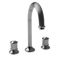 BONGIO ROYALE80 Смеситель для раковины на 3 отверстия с донным клапаном, цвет: хром/swarovski