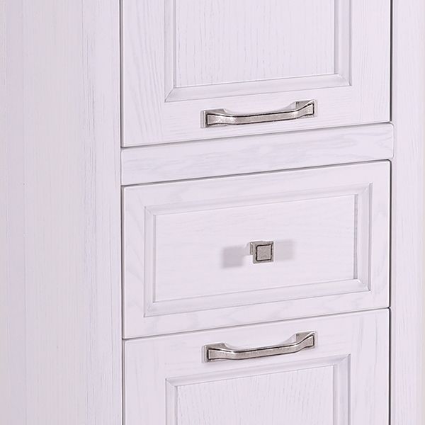 Шкаф пенал ASB-Woodline Гранда 40 Белый c серебряной патиной