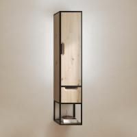 BURGBAD VRY Шкаф 360х340х1740 мм, подвесной, правый, 1 дверь, 1 ящик, 1 полка, ручки черные матовые, цвет Eiche Dekor Urban