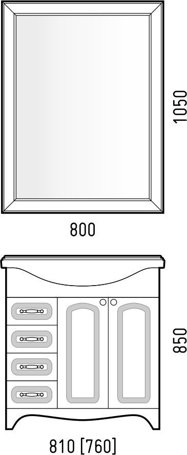 Тумба "Классика 80", Классик 80