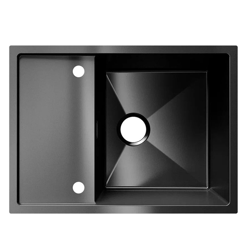 Кухонная мойка Ulgran Steel 680x500, вороненая сталь, артикул US 680-003