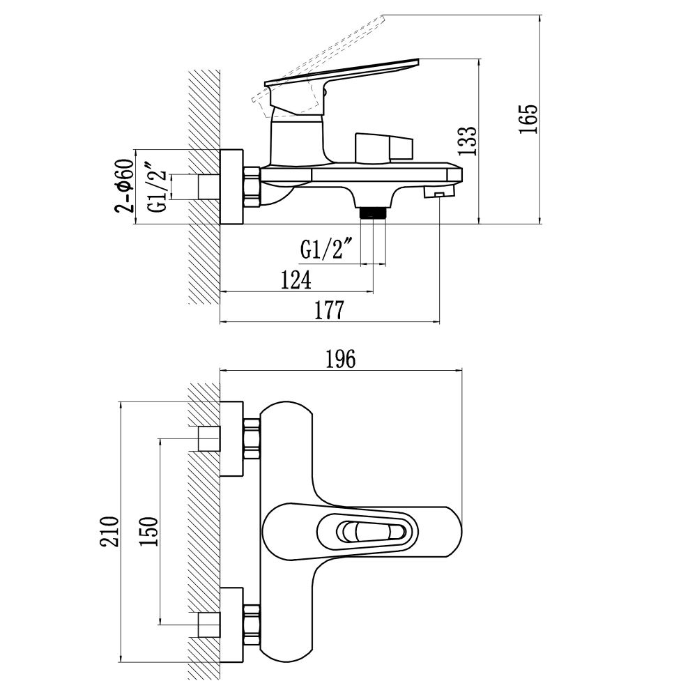 Смеситель для ванны Savol S-600603AW, хром/белый