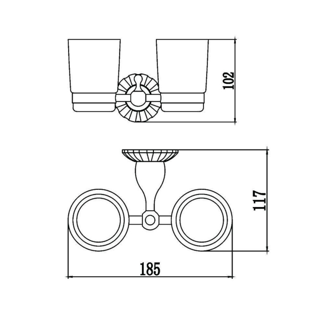 Стакан для ванной комнаты двойной Savol S-08968C, бронза