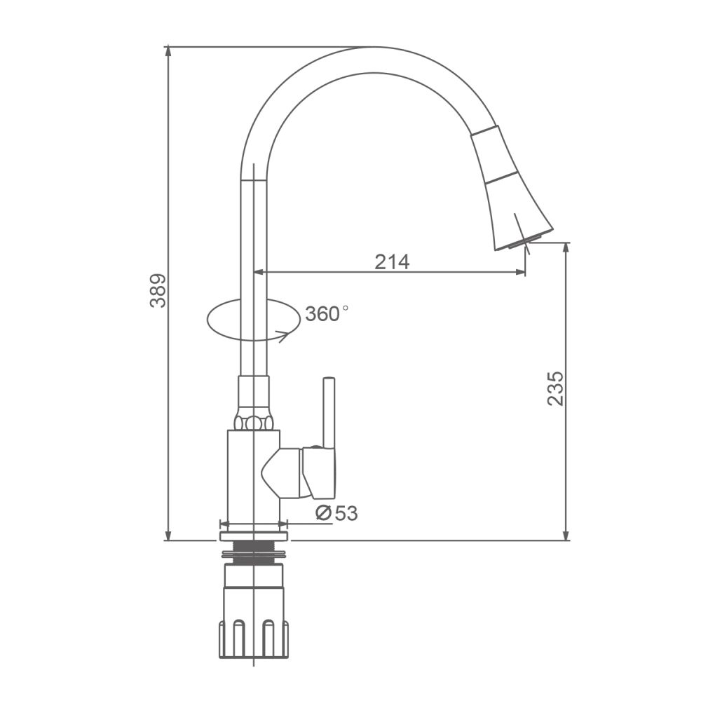 Смеситель для кухни Splenka S201.4306.06, черный