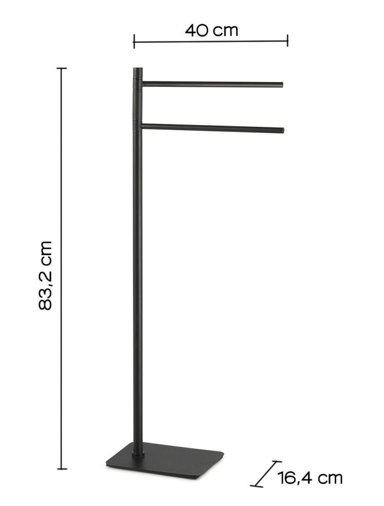 Gedy Artu, стойка: 2 полотенцедержателя, цвет черный матовый, артикул 1131(14)
