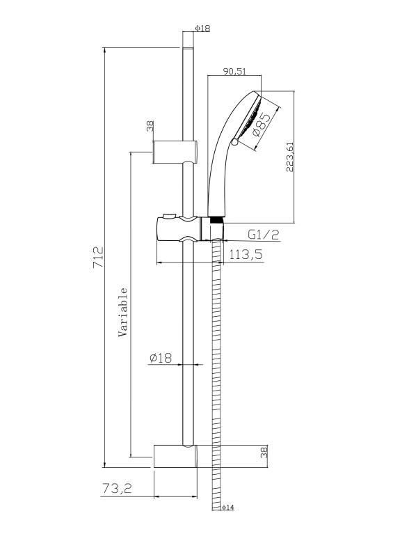Комплект Cersanit NATURE 3 в 1 смеситель для ванны NATURE смеситель для раковины NATURE душевая стойка VIBE (64514), артикул 64514