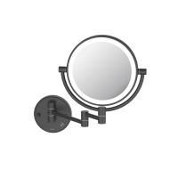 Зеркало косметическое настенное с подсветкой 5х AQUATEK, матовый черный AQ4912MB Зеркало косметическое настенное с подсветкой 5х AQUATEK, матовый черный AQ4912MB