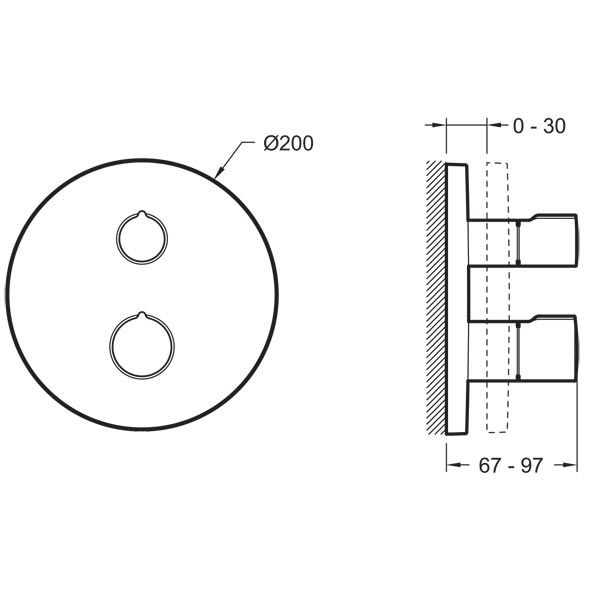 Смеситель для душа Jacob Delafon Modulo E98727-CP с термостатом Хром